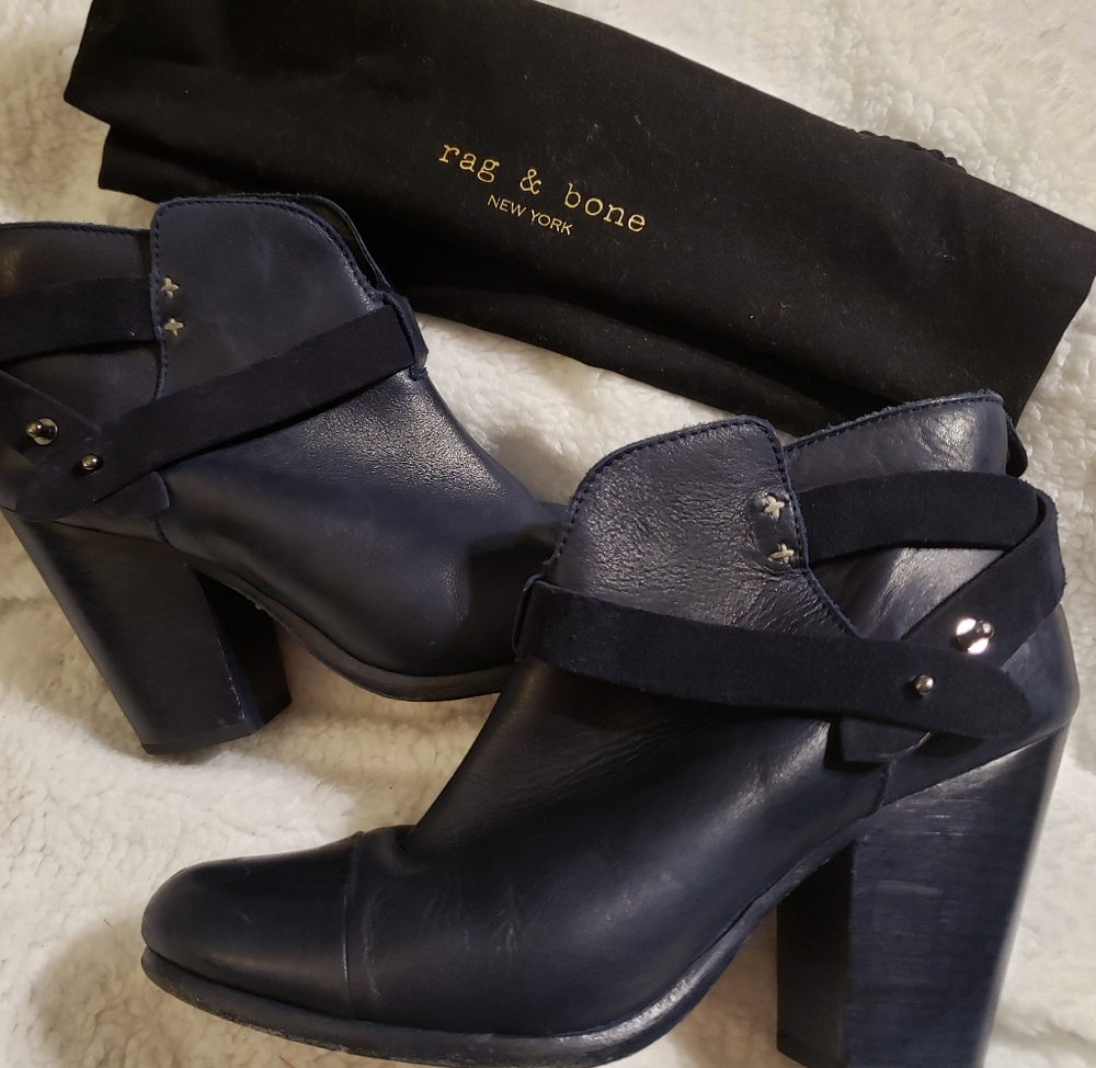 Rag and Bone Navy Ankle Boots